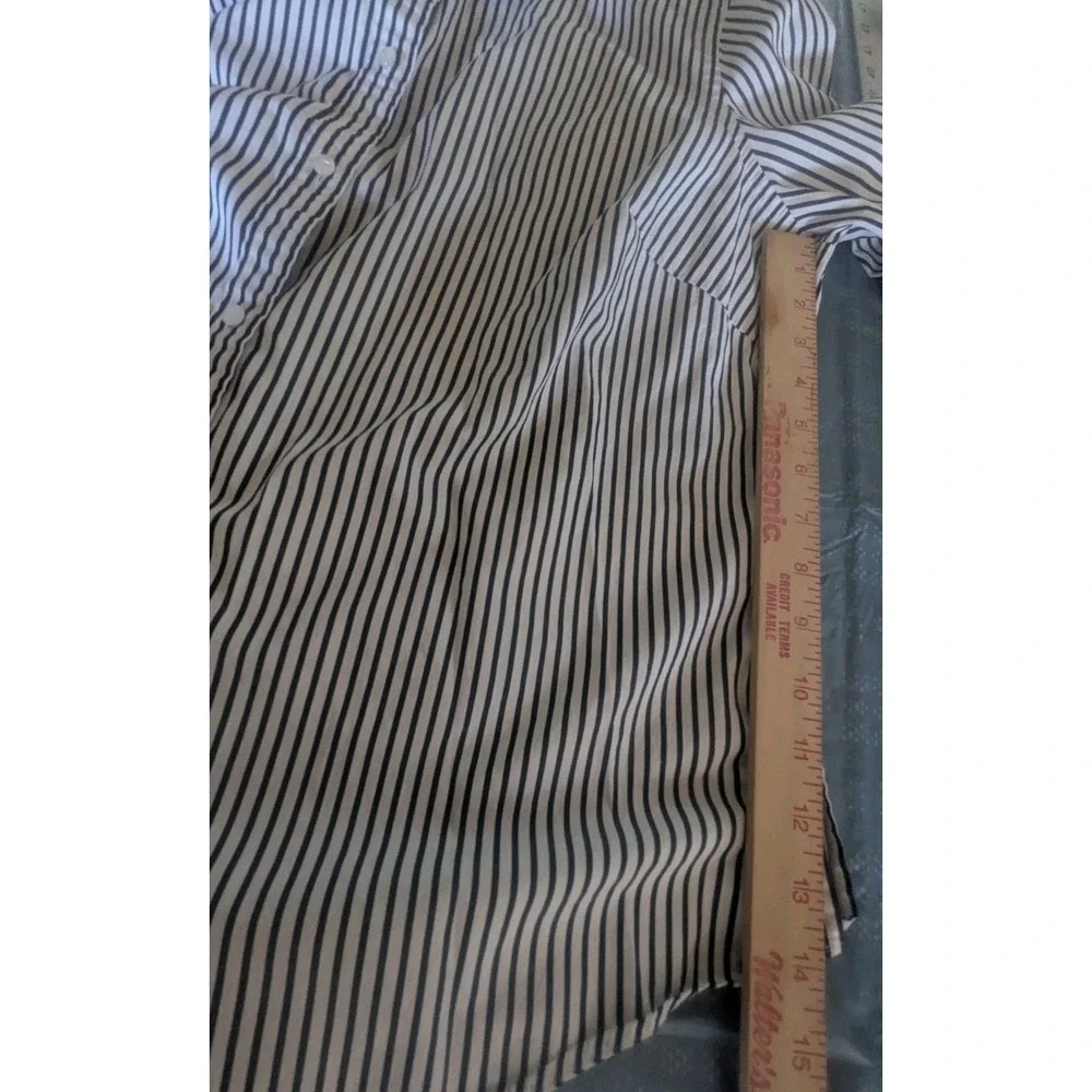 Lauren Ralph Lauren Womens 1X Blue White Striped‎ Cotton Button Front Shirt